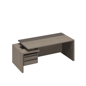 Стол руководителя с тумбой подвесной 2-ящичной с замком левый